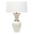 Large French 1960's White Opaline Glass Lamp with Gilt Highlights 