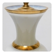 Large French 1960's White Opaline Glass Lamp with Gilt Highlights 
