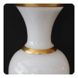 Large French 1960's White Opaline Glass Lamp with Gilt Highlights 