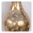 Pair of Murano 1960's Gold and White Glazed Bottle-form Lamps with Colored Specks