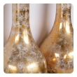 Pair of Murano 1960's Gold and White Glazed Bottle-form Lamps with Colored Specks