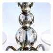 a shimmering and stylish french art deco 6-light chrome chandelier with stacked glass spheres