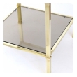 a good quality pair of french 1970's solid brass and smoked glass square side tables