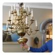 Impressive Dutch Three-tier Brass 18-light Chandelier