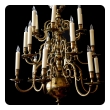 Impressive Dutch Three-tier Brass 18-light Chandelier