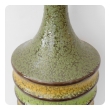 Pair of 1960's Ribbed Ovoid-form Lamps with Green Textured Glaze 