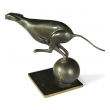 French Art Deco Bronze Greyhound Sculpture