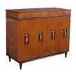 a handsome and rare american mid-century walnut dressing cabinet by john widdicomb