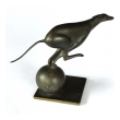 French Art Deco Bronze Greyhound Sculpture