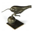 French Art Deco Bronze Greyhound Sculpture