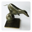 French Art Deco Bronze Greyhound Sculpture