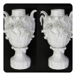 finely rendered pair of french rococo style blanc-de-chine urns/vases 