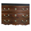  handsome and shapely french regence style walnut 3-drawer bombé-form chest