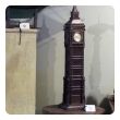 A Charming English Folk Art Carved Wooden Big Ben Clock