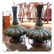 An Iconic Pair of Mid-Century Green Mottled-Glazed Globular Lamps