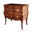 Good Quality Walnut Bombé-form 2-drawer Chest by Auffray & Co., NY