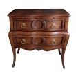 Good Quality Walnut Bombé-form 2-drawer Chest by Auffray & Co., NY