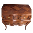 Good Quality Walnut Bombé-form 2-drawer Chest by Auffray & Co., NY