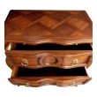 Good Quality Walnut Bombé-form 2-drawer Chest by Auffray & Co., NY