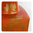 Good Pair of Chinese 1960's Red-orange Glazed Lamps with Gilt Decoration