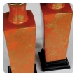 Good Pair of Chinese 1960's Red-orange Glazed Lamps with Gilt Decoration