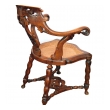 Shapely English Yew Wood Captain's Chair