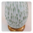 Large Pair of Murano 1960s White Bottle-form Lamps with Celadon Inclusions