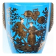 Four Empire Style Cerulean-glazed Porcelain Vases with Chinoiserie Motifs