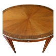 French Louis XVI Style Marquetry Mahogany Single-drawer Oval Side Table