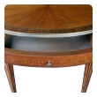 French Louis XVI Style Marquetry Mahogany Single-drawer Oval Side Table