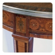 French Louis XVI Style Marquetry Mahogany Single-drawer Oval Side Table