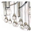 Large Italian 1970's Gaetano Sciolari Style Chrome Ten Light Chandelier with Glass Pendants