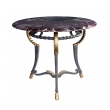 Hand-forged Iron Center/Side Table with Marble Top in the Style of Poillerat