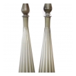 Large Pair of Vintage Empoli Mid-Century Fluted Gray Cased-glass Decanters