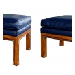Handsome Pair of 1960's Square-form Faux Bamboo Beechwood Stools