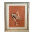 Gouache, Charcoal and Pastel on Paper; Mid-century Drawing of a Ballerina
