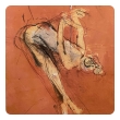 Gouache, Charcoal and Pastel on Paper; Mid-century Drawing of a Ballerina