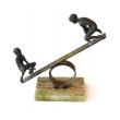 Playful Signed Bronze Seesaw Sculpture by Curtis Jere 1968