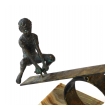 Playful Signed Bronze Seesaw Sculpture by Curtis Jere 1968