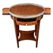 French Louis XVI Style Marquetry Inlaid Circular Side Table - Gueridon Circa 1880.