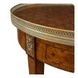 French Louis XVI Style Marquetry Inlaid Circular Side Table - Gueridon Circa 1880.