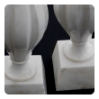 Pair of Italian 1960's Carved Carrera Marble Baluster-form Lamps