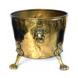 Large English 19th Century Oval-form Planter with Lion Ring Handles and Paw Feet