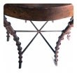 Vintage Oxidized Iron Faux Bamboo Circular Side Table 