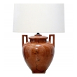 Large-scaled Faux-burl Ceramic Double-handled Urn-form Lamp