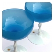 Italian 1950's Sky-blue Opaline Glass Compotes