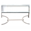 French Neoclassical Style Chrome Rectangular Coffee Table with Glass Top