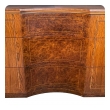 Quality Art Deco Rosewood and Burl Walnut 3-Drawer Chest by Irwin Furniture (1919-1953)