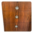 Quality Art Deco Rosewood and Burl Walnut 3-Drawer Chest by Irwin Furniture (1919-1953)