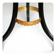 Stylish French 1940s Ebonized and Giltwood Circular Drinks Table with Mirrored Top